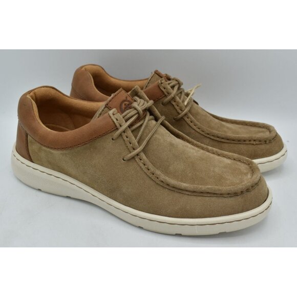 Born Mens Size 8 Maverick Taupe Brown Combo Leather Moc Toe Shoes - Picture 3 of 12